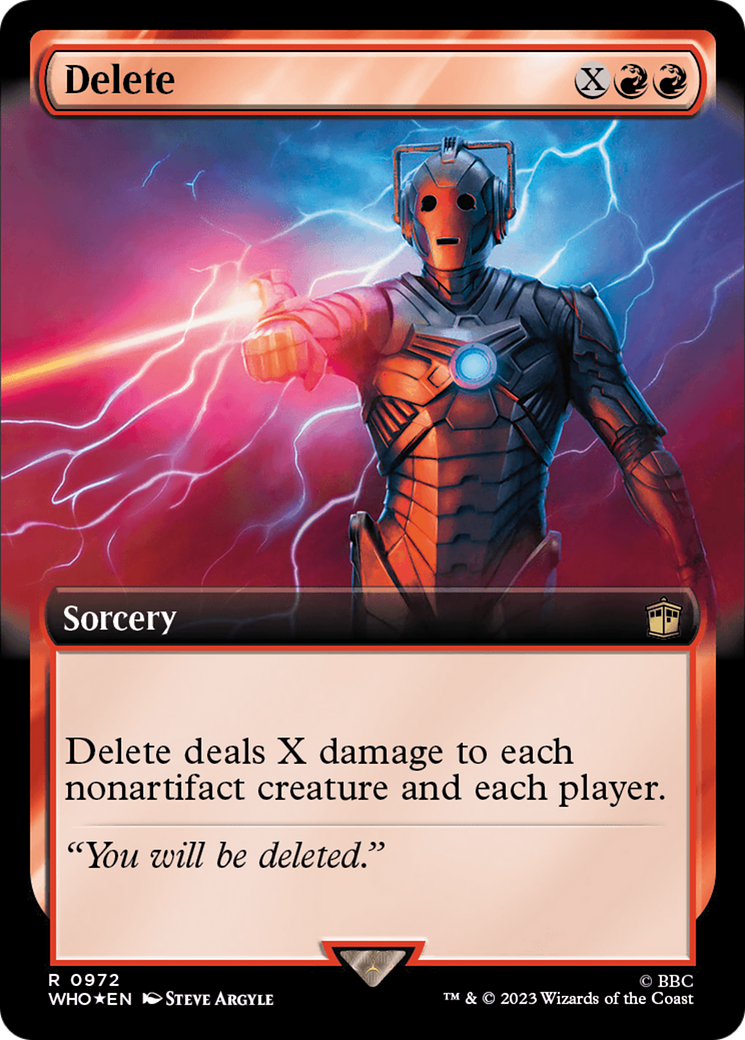 Delete (Extended Art) (Surge Foil) [Doctor Who] | Dumpster Cat Games