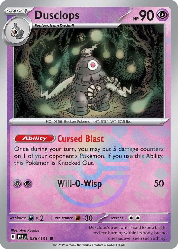 Dusclops (036/131) (Poke Ball Pattern) [Scarlet & Violet: Prismatic Evolutions] | Dumpster Cat Games