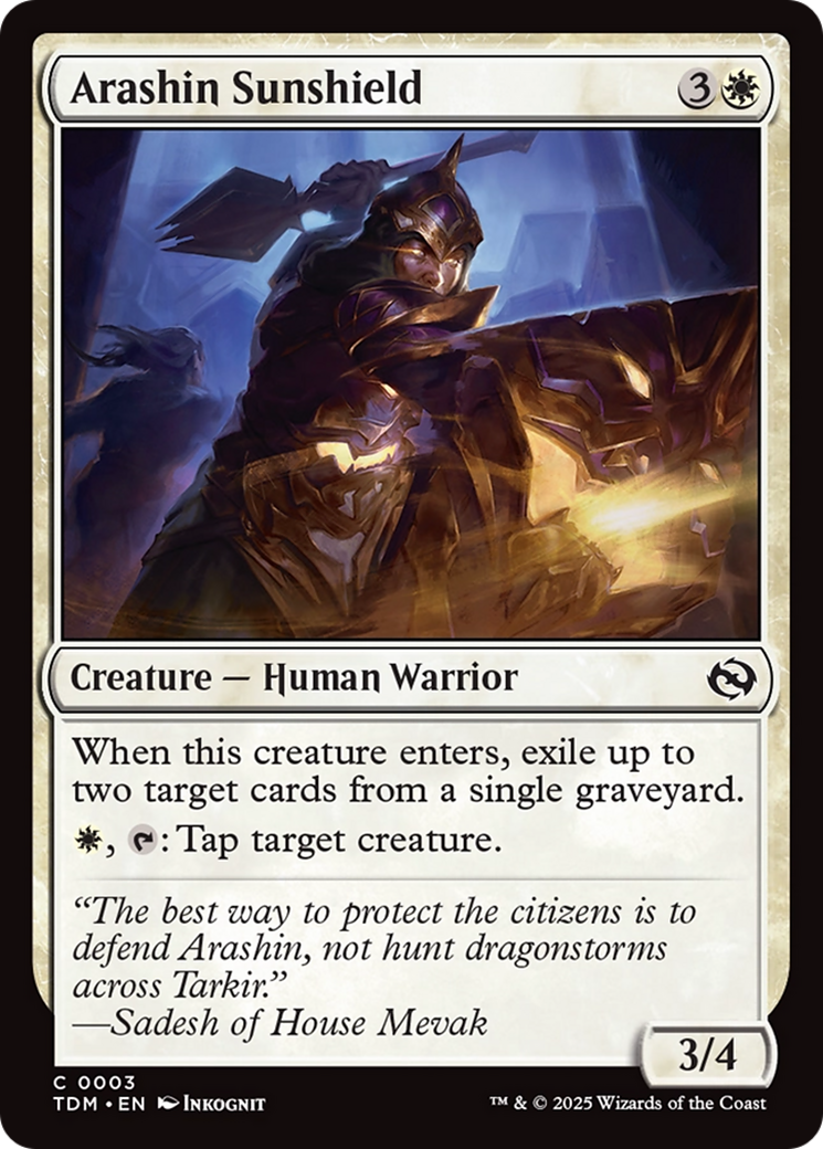 Arashin Sunshield [Tarkir: Dragonstorm] | Dumpster Cat Games