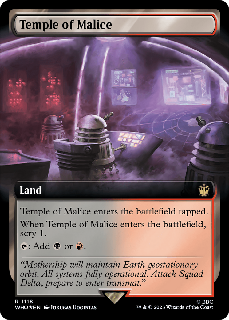 Temple of Malice (Extended Art) (Surge Foil) [Doctor Who] | Dumpster Cat Games