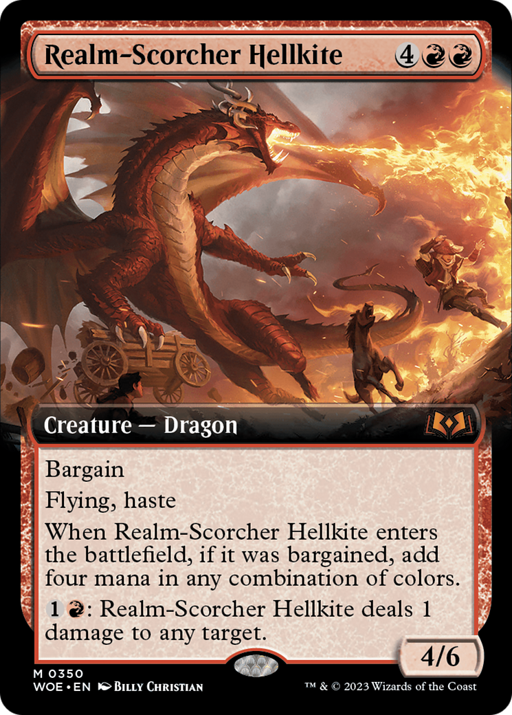 Realm-Scorcher Hellkite (Extended Art) [Wilds of Eldraine] | Dumpster Cat Games