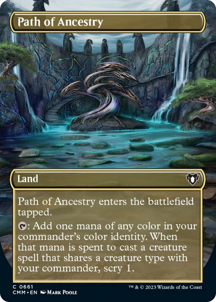 Path of Ancestry (Borderless Alternate Art) [Commander Masters] | Dumpster Cat Games