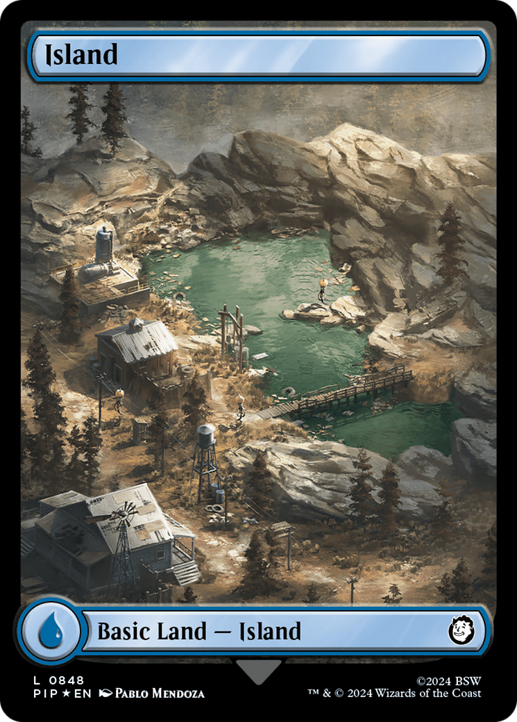 Island (0848) (Surge Foil) [Fallout] | Dumpster Cat Games