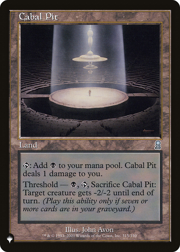 Cabal Pit [The List] | Dumpster Cat Games