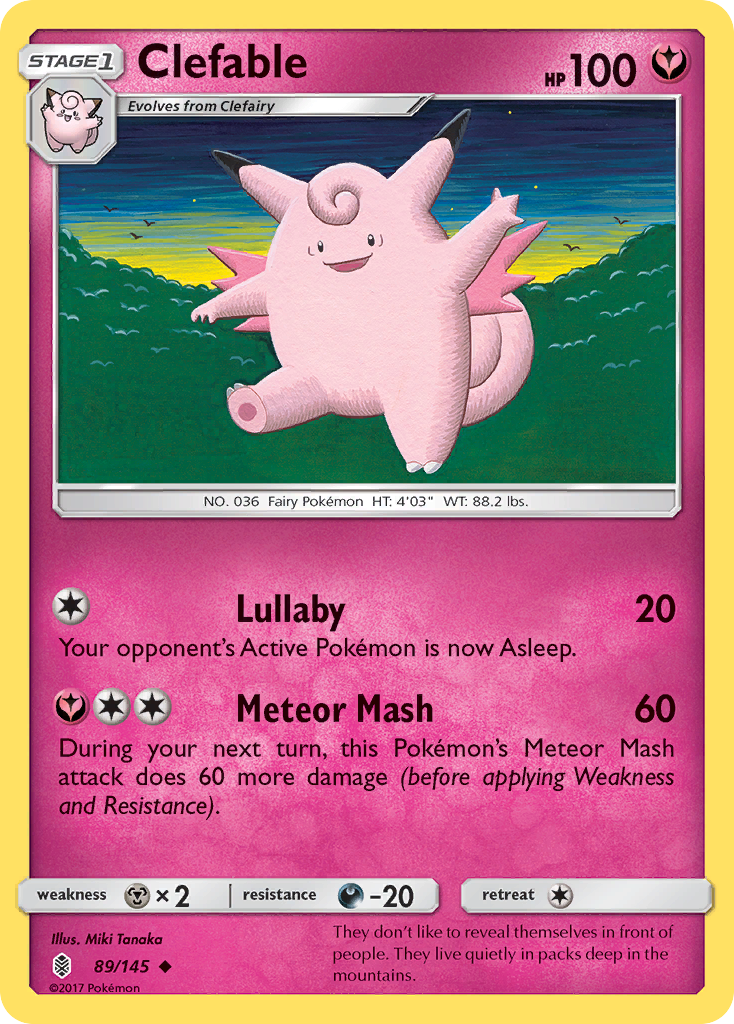 Clefable (89/145) [Sun & Moon: Guardians Rising] | Dumpster Cat Games