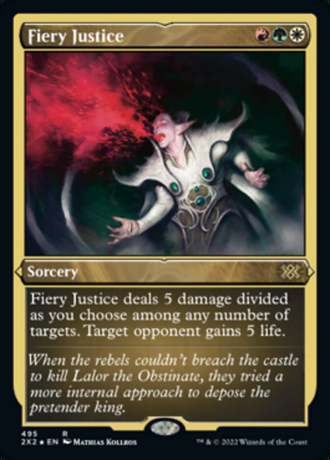 Fiery Justice (Foil Etched) [Double Masters 2022] | Dumpster Cat Games