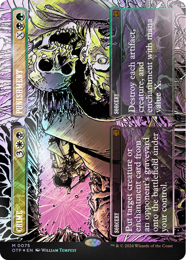 Crime // Punishment (Textured Foil) [Outlaws of Thunder Junction: Breaking News] | Dumpster Cat Games