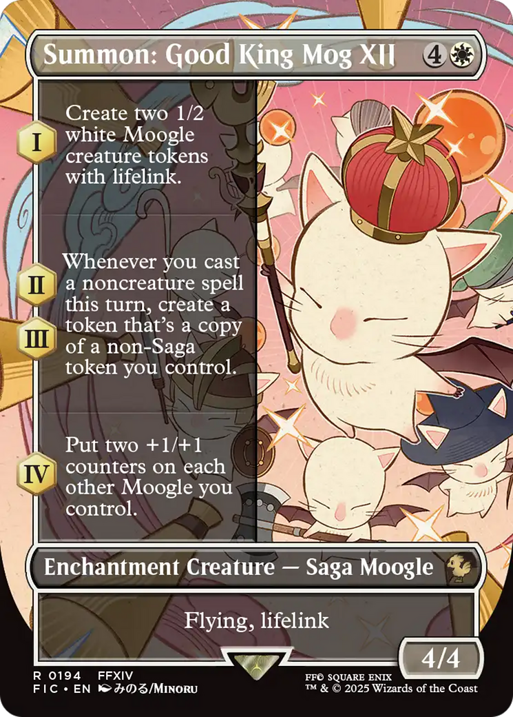 Summon: Good King Mog XII (Borderless) [FINAL FANTASY Commander] | Dumpster Cat Games