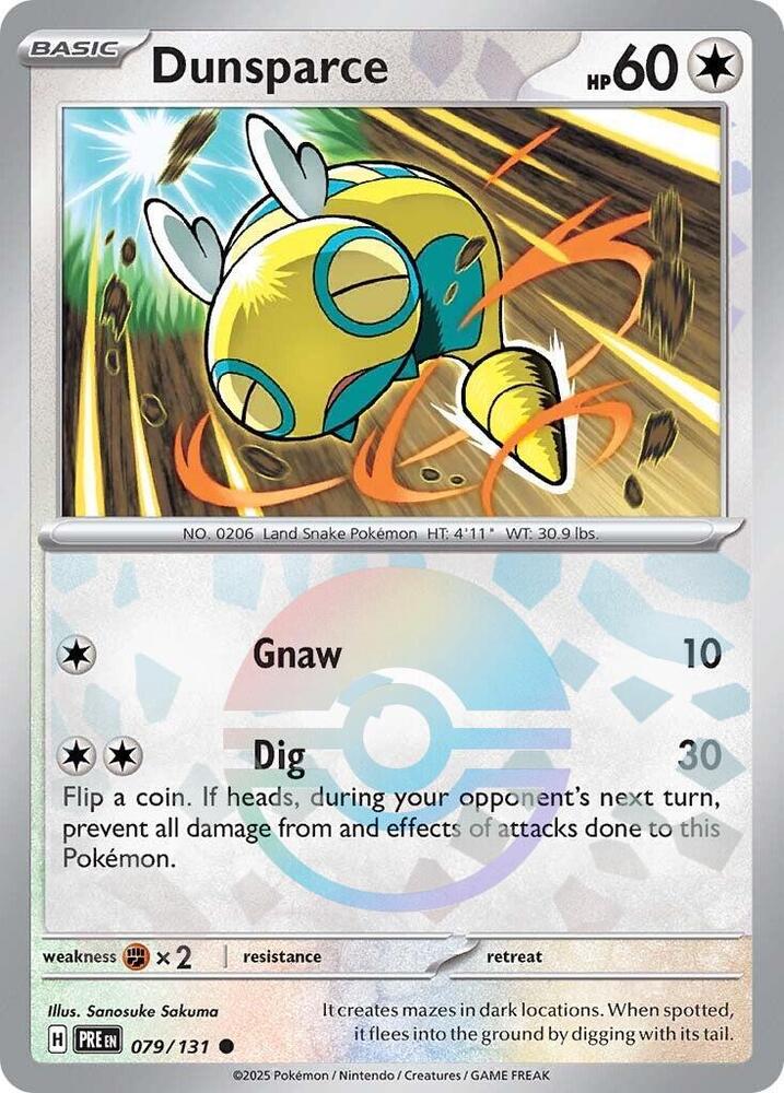 Dunsparce (079/131) (Poke Ball Pattern) [Scarlet & Violet: Prismatic Evolutions] | Dumpster Cat Games