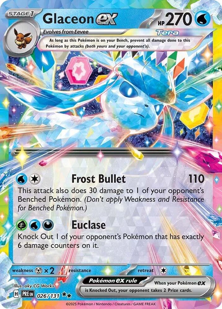 Glaceon ex (026/131) [Scarlet & Violet: Prismatic Evolutions] | Dumpster Cat Games