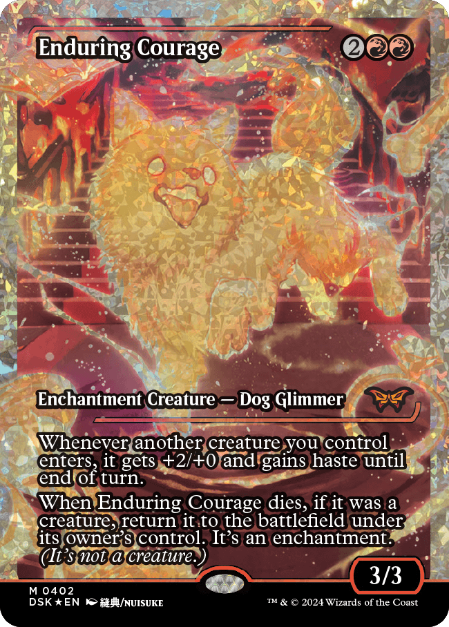 Enduring Courage (Japan Showcase Fracture Foil) [Duskmourn: House of Horror] | Dumpster Cat Games