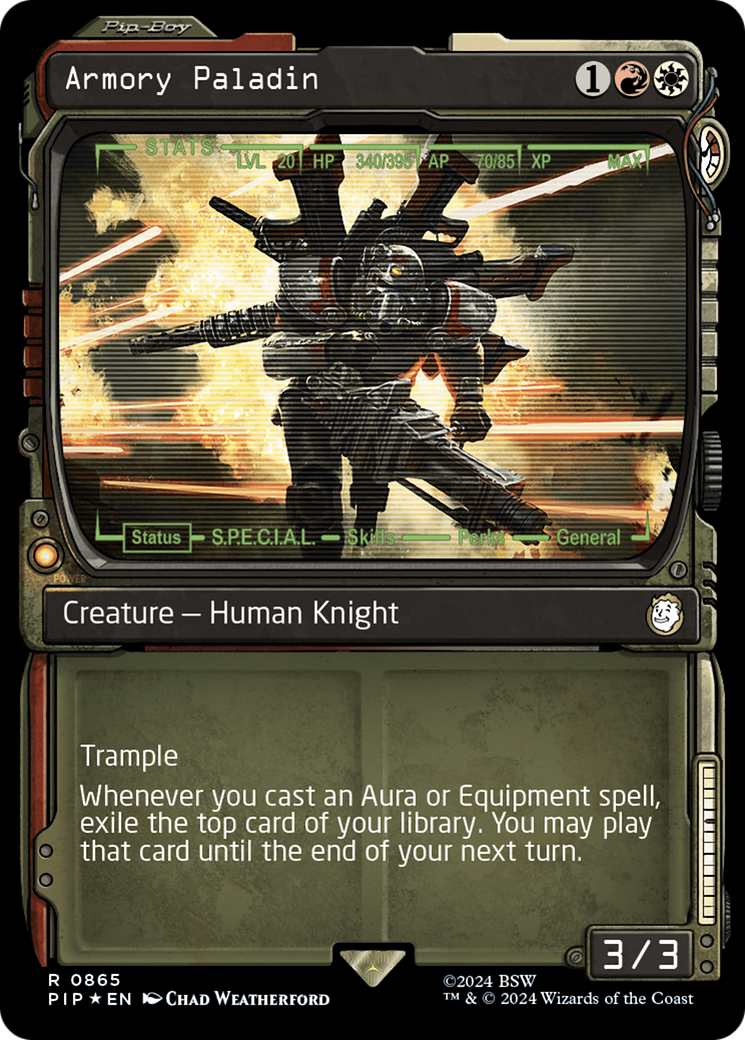 Armory Paladin (Showcase) (Surge Foil) [Fallout] | Dumpster Cat Games