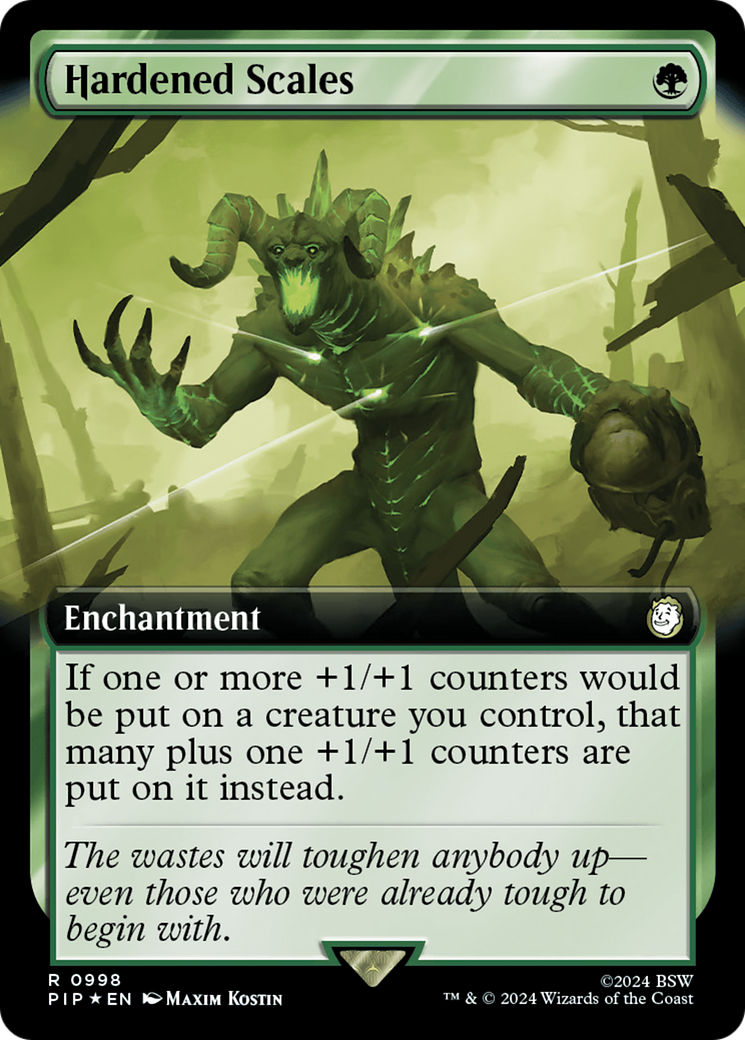 Hardened Scales (Extended Art) (Surge Foil) [Fallout] | Dumpster Cat Games