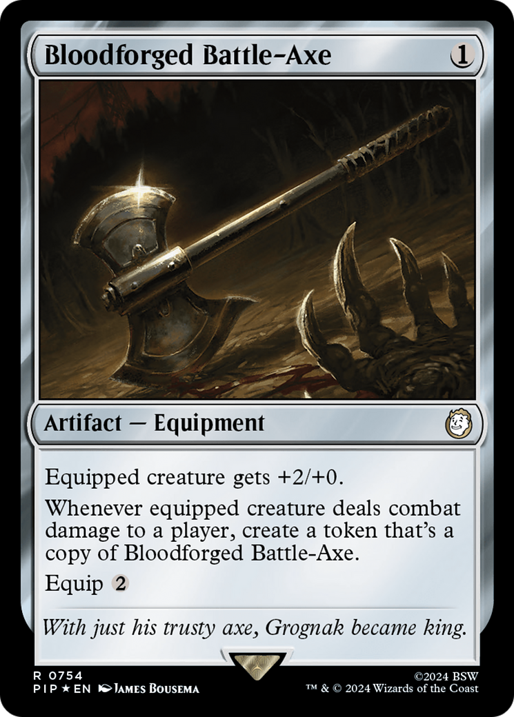 Bloodforged Battle-Axe (Surge Foil) [Fallout] | Dumpster Cat Games