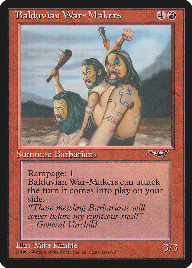 Balduvian War-Makers (Treeline Background) [Alliances] | Dumpster Cat Games
