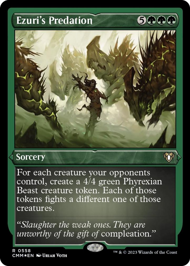 Ezuri's Predation (Foil Etched) [Commander Masters] | Dumpster Cat Games