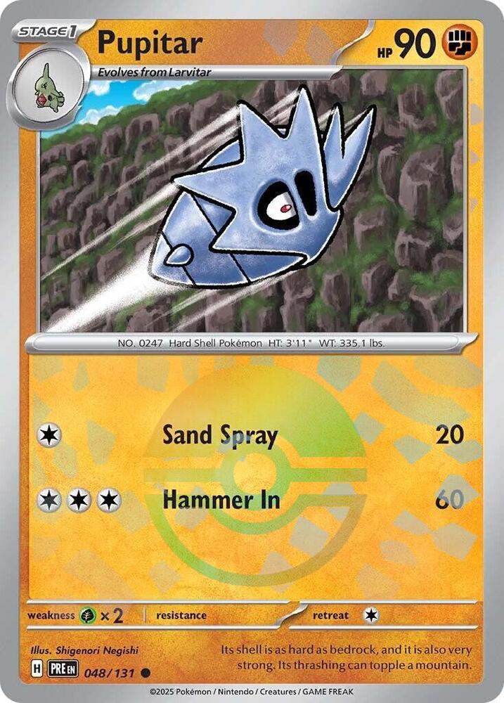 Pupitar (048/131) (Poke Ball Pattern) [Scarlet & Violet: Prismatic Evolutions] | Dumpster Cat Games