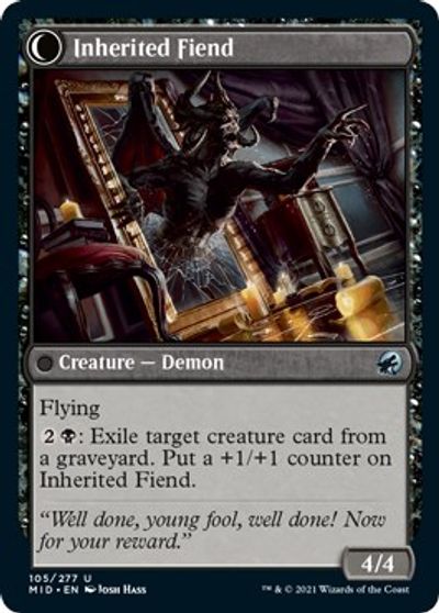 Heirloom Mirror // Inherited Fiend [Innistrad: Midnight Hunt] | Dumpster Cat Games
