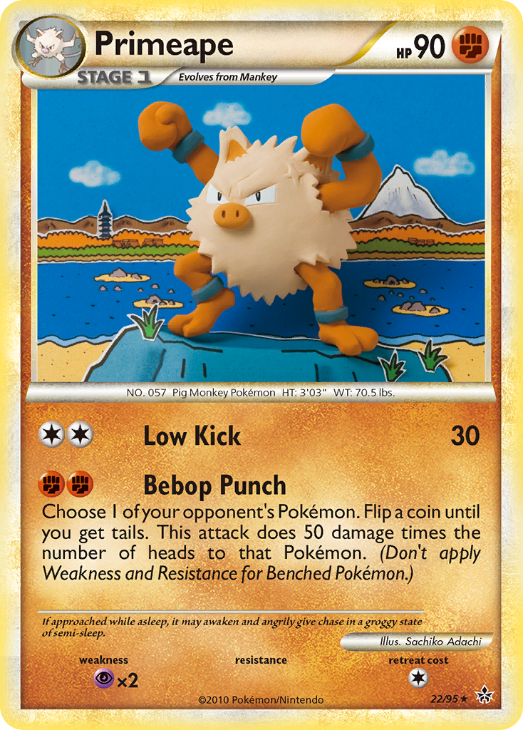 Primeape (22/95) [HeartGold & SoulSilver: Unleashed] | Dumpster Cat Games