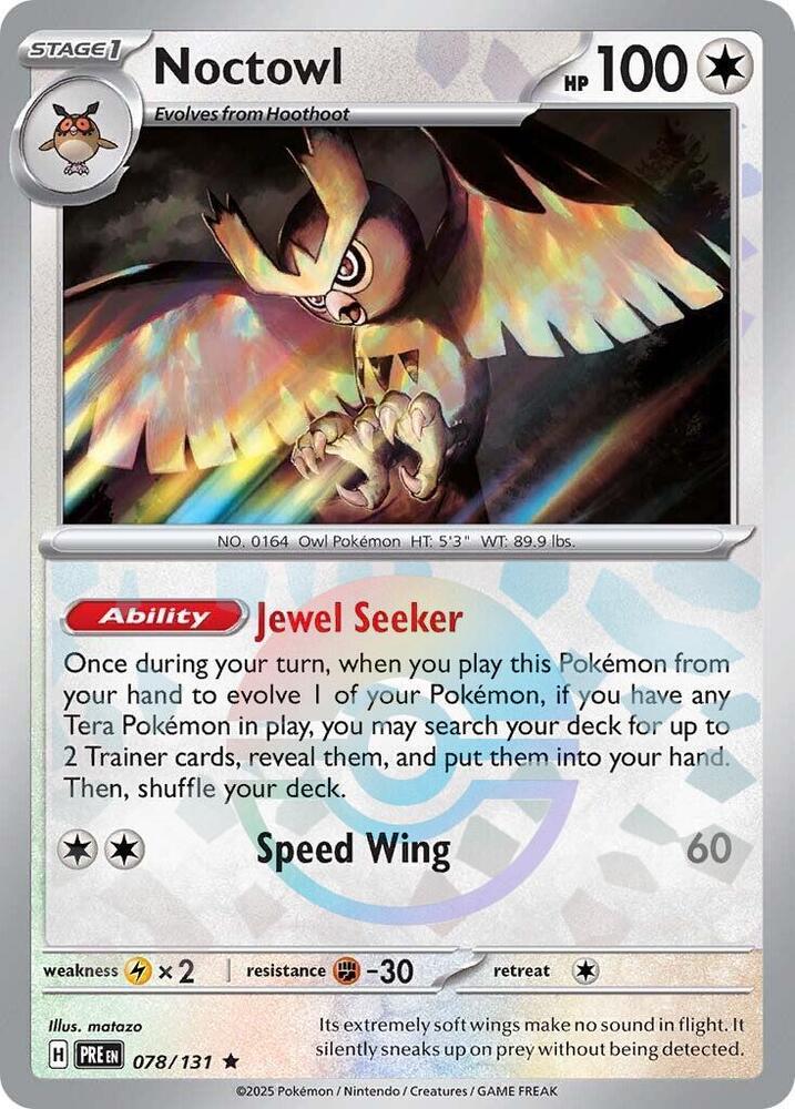 Noctowl (078/131) (Poke Ball Pattern) [Scarlet & Violet: Prismatic Evolutions] | Dumpster Cat Games