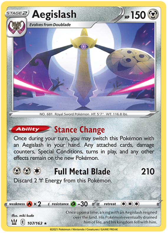 Aegislash (107/163) (107/163) [Sword & Shield: Battle Styles] | Dumpster Cat Games