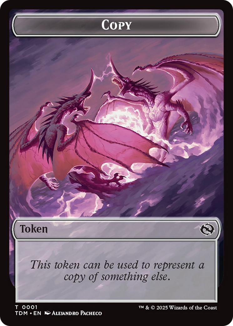 Copy // Dragon (0014) Double-Sided Token [Tarkir: Dragonstorm Commander Tokens] | Dumpster Cat Games