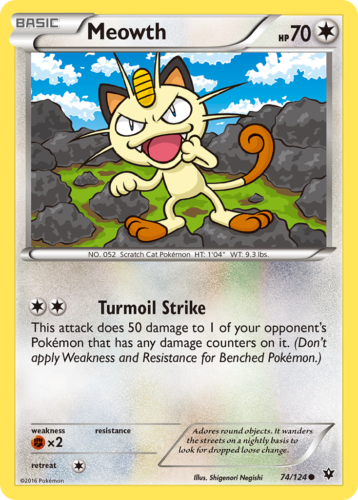 Meowth (74/124) [XY: Fates Collide] | Dumpster Cat Games
