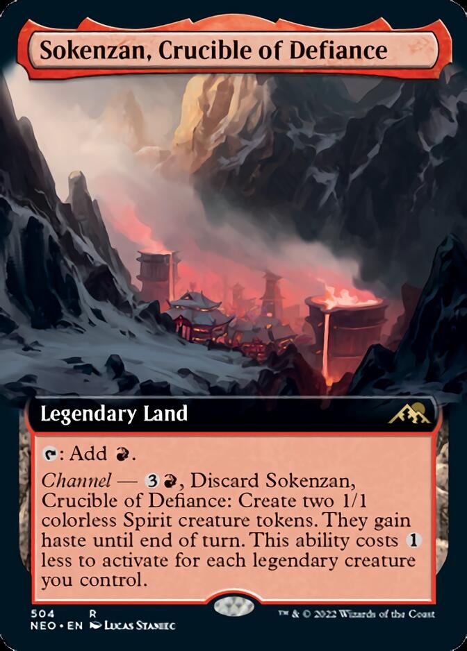 Sokenzan, Crucible of Defiance (Extended Art) [Kamigawa: Neon Dynasty] | Dumpster Cat Games