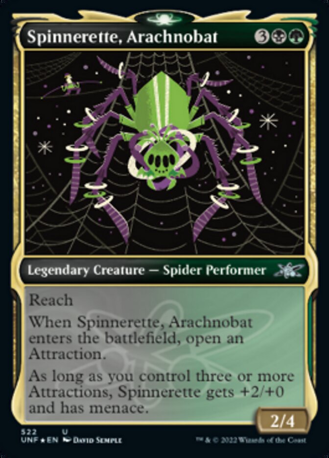 Spinnerette, Arachnobat (Showcase) (Galaxy Foil) [Unfinity] | Dumpster Cat Games