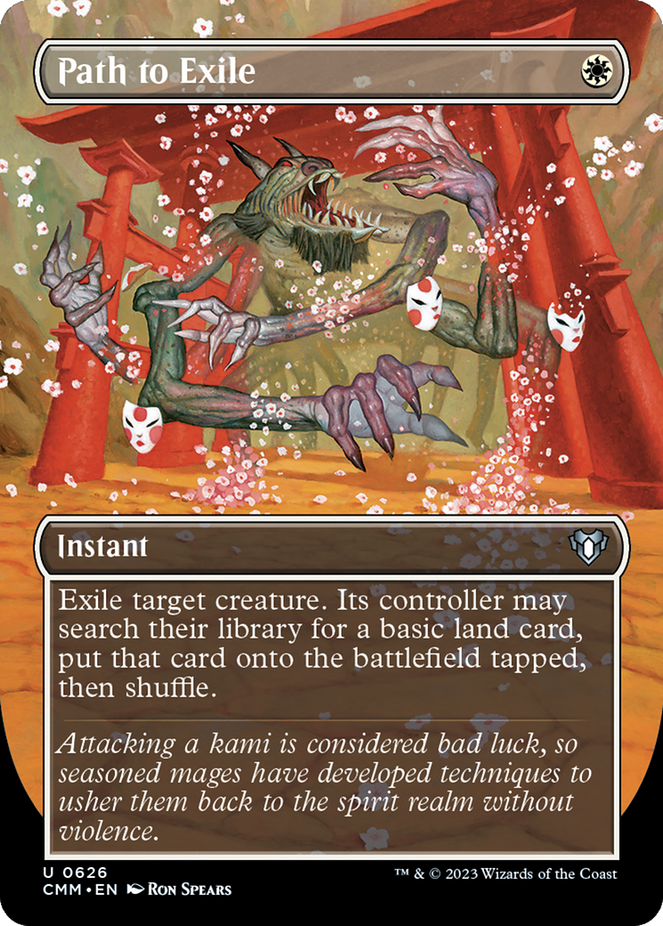 Path to Exile (Borderless Alternate Art) [Commander Masters] | Dumpster Cat Games