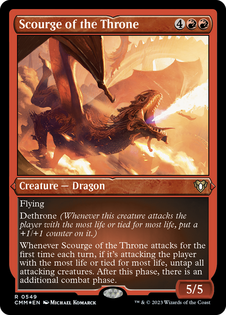 Scourge of the Throne (Foil Etched) [Commander Masters] | Dumpster Cat Games