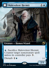 Malevolent Hermit // Benevolent Geist (Extended Art) [Innistrad: Midnight Hunt] | Dumpster Cat Games
