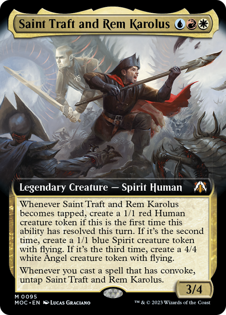Saint Traft and Rem Karolus (Extended Art) [March of the Machine Commander] | Dumpster Cat Games