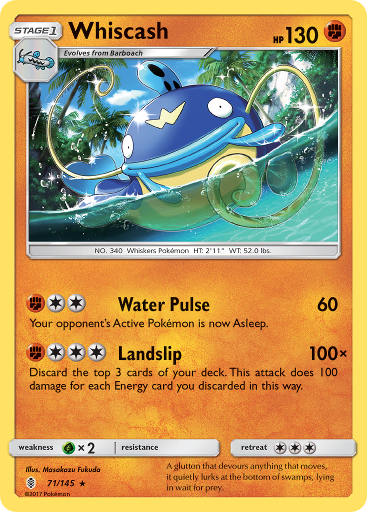 Whiscash (71/145) [Sun & Moon: Guardians Rising] | Dumpster Cat Games