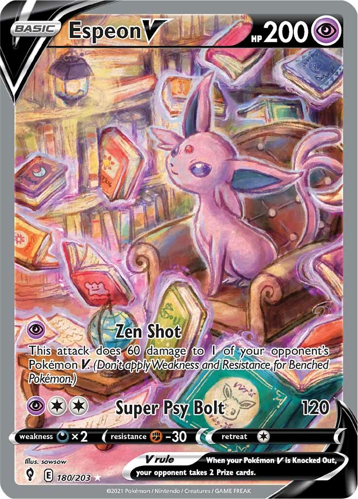 Espeon V (180/203) [Sword & Shield: Evolving Skies] | Dumpster Cat Games