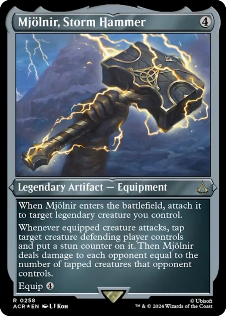Mjolnir, Storm Hammer (Foil Etched) [Assassin's Creed] | Dumpster Cat Games