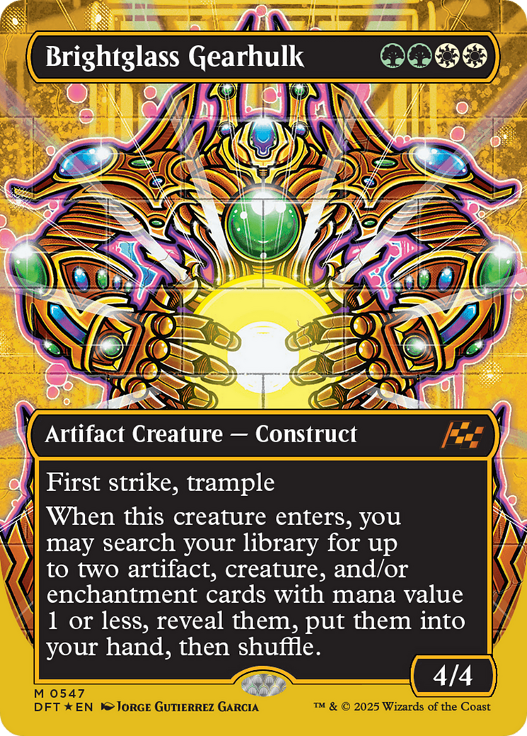 Brightglass Gearhulk (Borderless) (First-Place Foil) [Aetherdrift] | Dumpster Cat Games