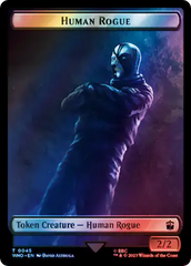 Human Rogue // Dinosaur Double-Sided Token (Surge Foil) [Doctor Who Tokens] | Dumpster Cat Games