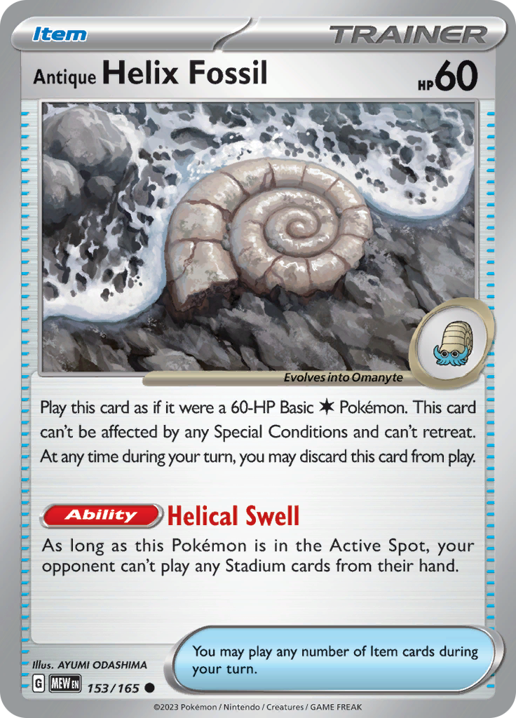Antique Helix Fossil (153/165) [Scarlet & Violet 151] | Dumpster Cat Games