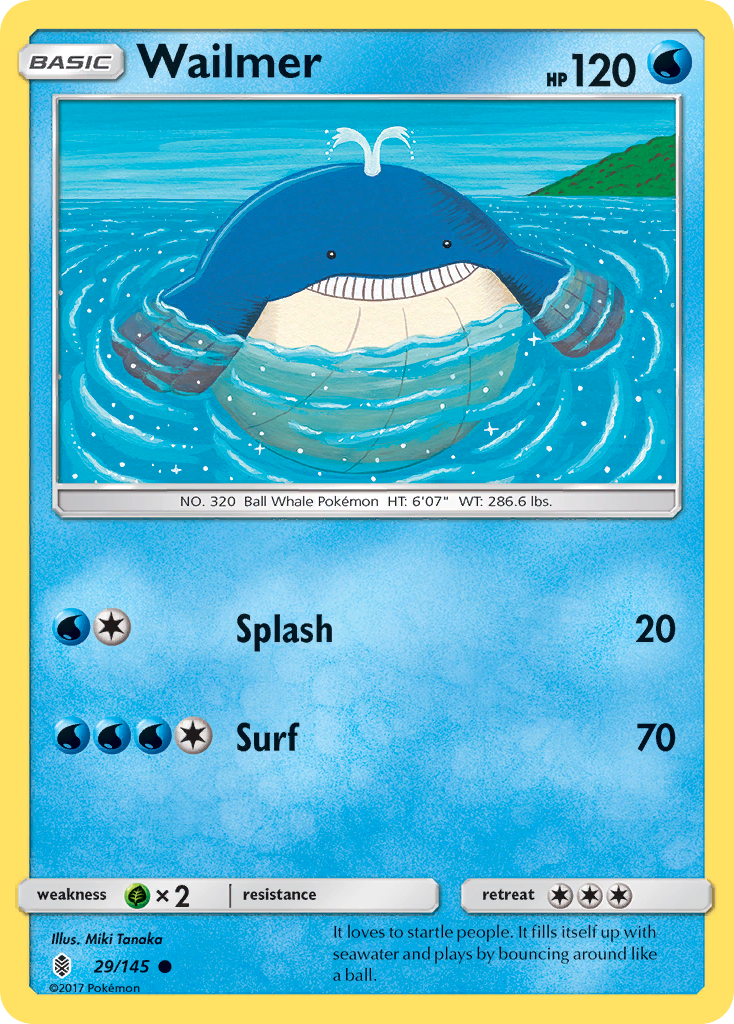Wailmer (29/145) [Sun & Moon: Guardians Rising] | Dumpster Cat Games