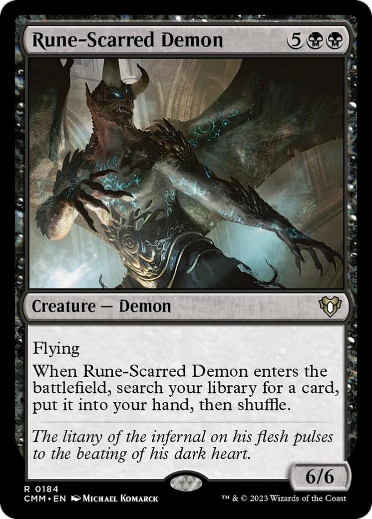 Rune-Scarred Demon [Commander Masters] | Dumpster Cat Games