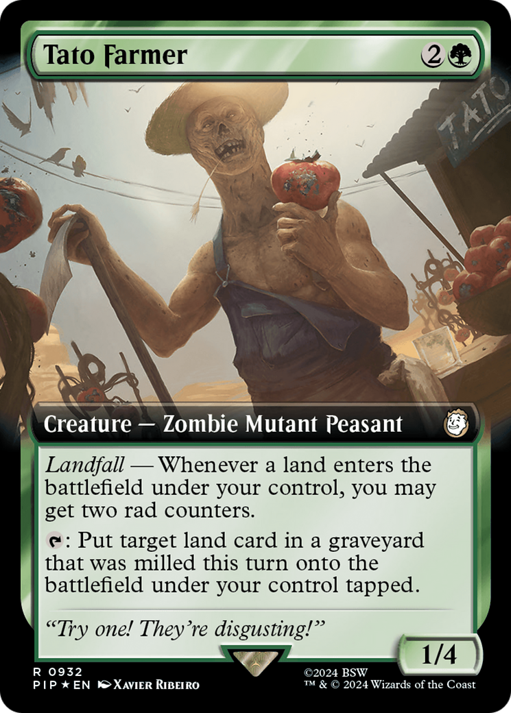 Tato Farmer (Extended Art) (Surge Foil) [Fallout] | Dumpster Cat Games