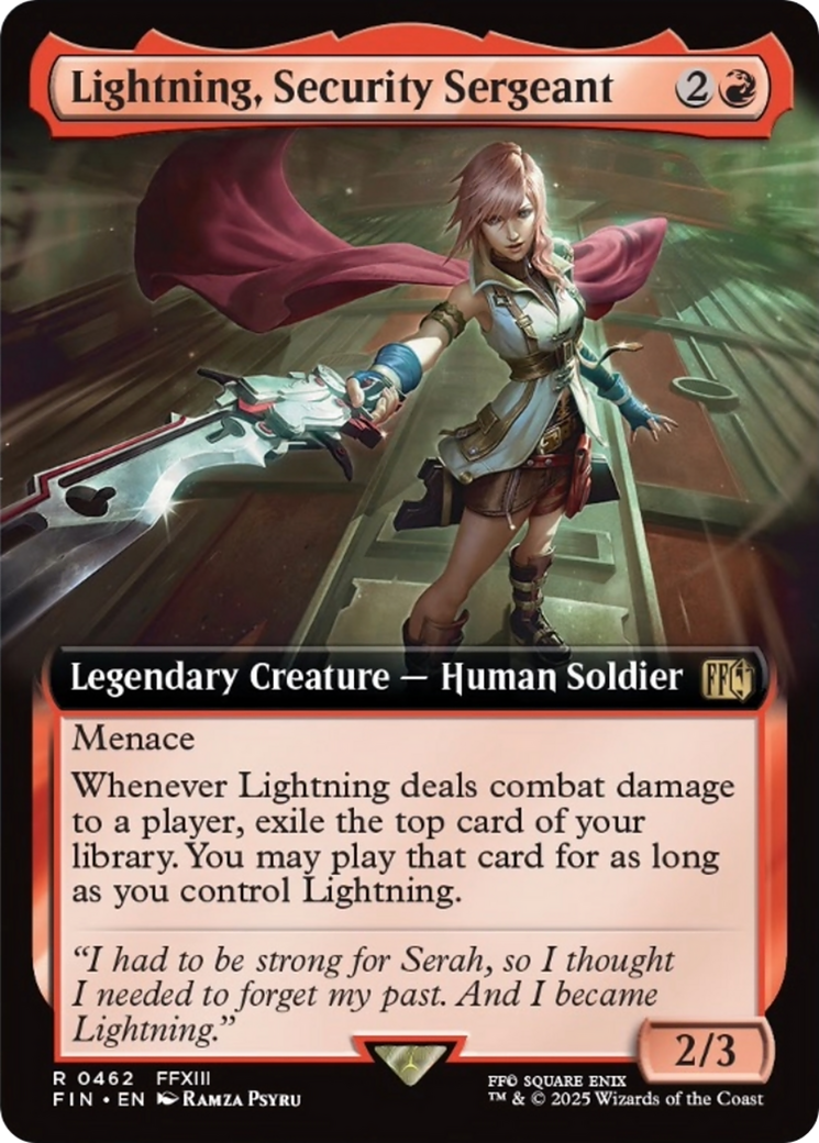 Lightning, Security Sergeant (Extended Art) [FINAL FANTASY] | Dumpster Cat Games