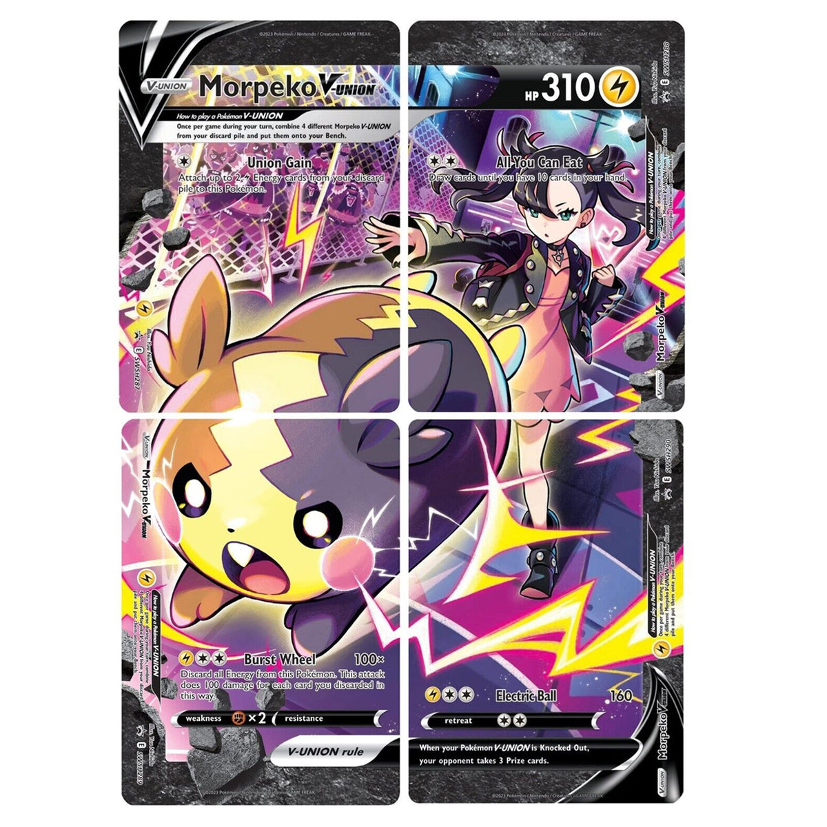 Morpeko V-Union (SWSH287-290) (Set of 4) [Sword & Shield: Black Star Promos] | Dumpster Cat Games