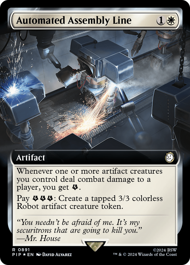 Automated Assembly Line (Extended Art) (Surge Foil) [Fallout] | Dumpster Cat Games