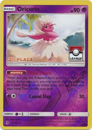 Oricorio (55/145) (League Promo 3rd Place) [Sun & Moon: Guardians Rising] | Dumpster Cat Games