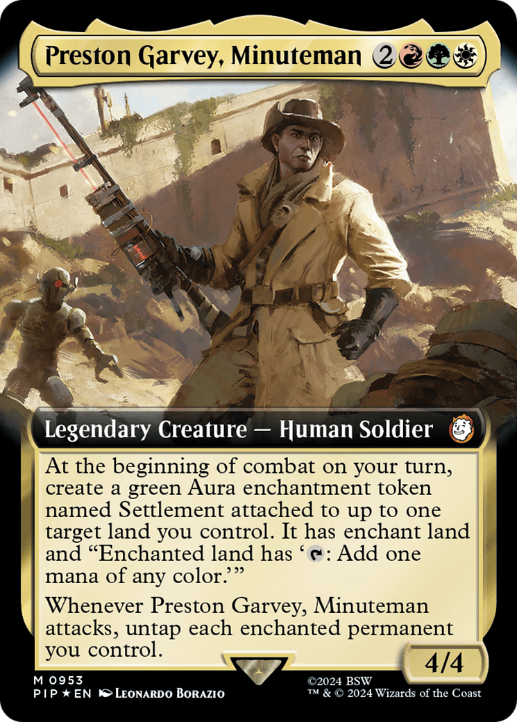 Preston Garvey, Minuteman (Extended Art) (Surge Foil) [Fallout] | Dumpster Cat Games