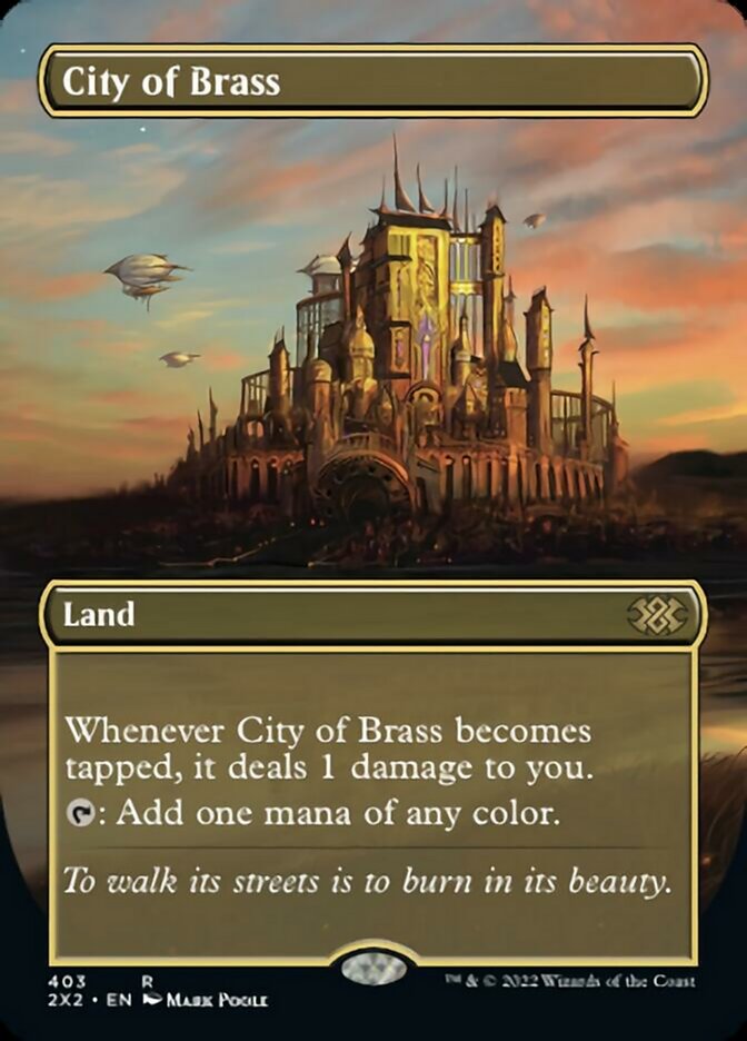 City of Brass (Borderless Alternate Art) [Double Masters 2022] | Dumpster Cat Games
