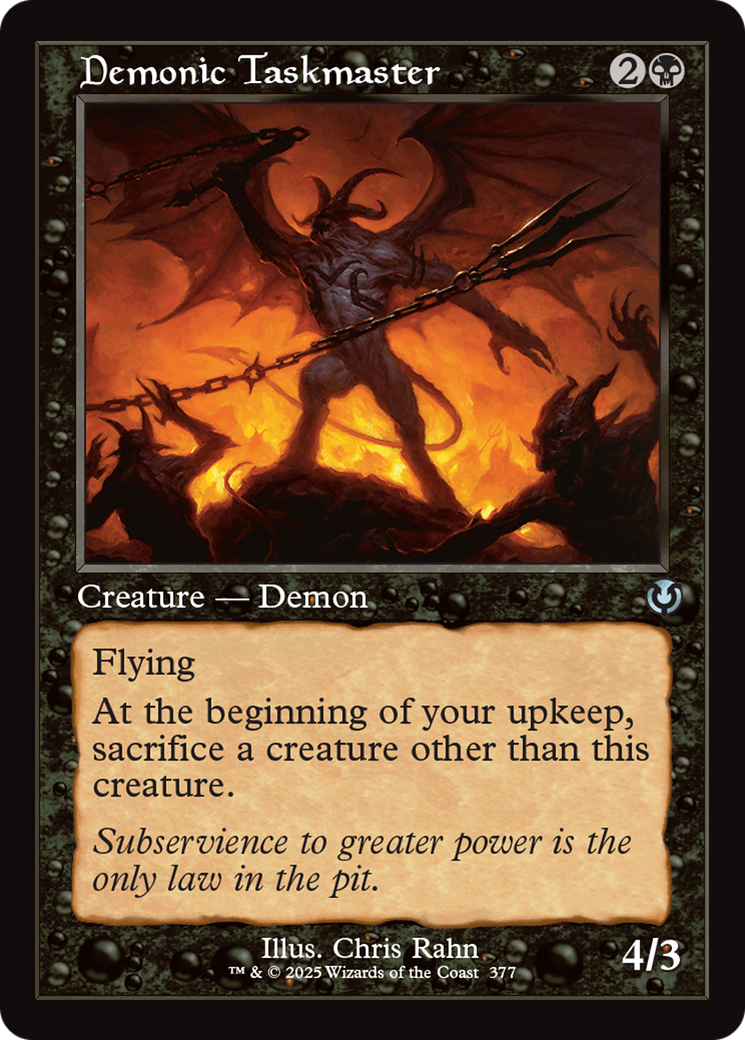 Demonic Taskmaster (Retro Frame) [Innistrad Remastered] | Dumpster Cat Games