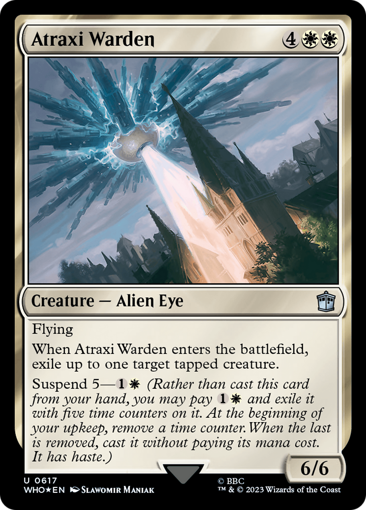 Atraxi Warden (Surge Foil) [Doctor Who] | Dumpster Cat Games